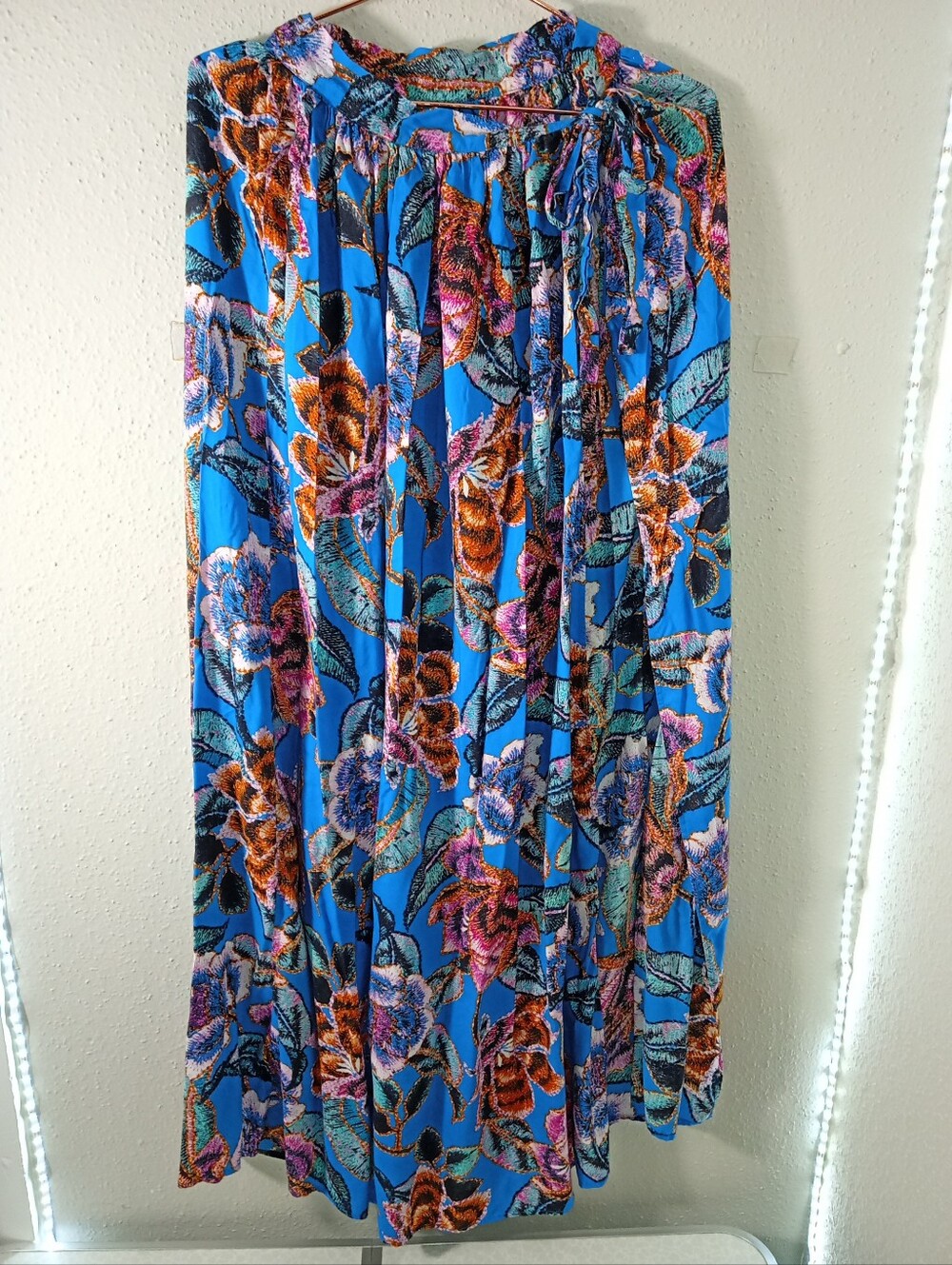 Asos Swim Tropical Blue Multicolor Maxi Skirt Wrap Coverup sz 6